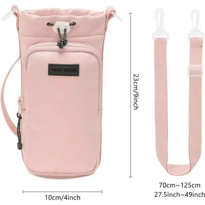 Unisex Water Bottle Carrier Bag with Strap – Insulated Crossbody Sling with Phone Pocket for Travel & Outdoor Use