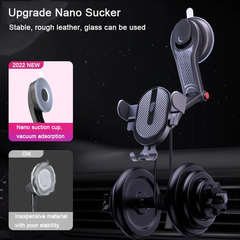 Gravity Dashboard Phone Holder: Universal Car Stand Support for iPhone 14/13/12/11, Xiaomi, Samsung - Mobile Phone Mount