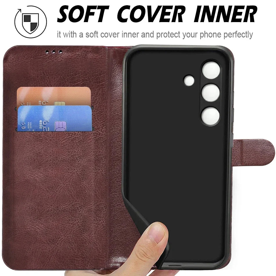 Samsung Galaxy A17–A16–A15–A14–A56–A55–A54–A36–A35–A34–A26–A25–A24 Phone Case - PU Leather Flip Wallet Cover with Card Slots