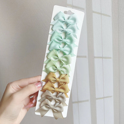 10pcs Kids Bow Hair Clips - Handmade Ribbon Bowknot Barrettes for Baby Girls Hair Accessories