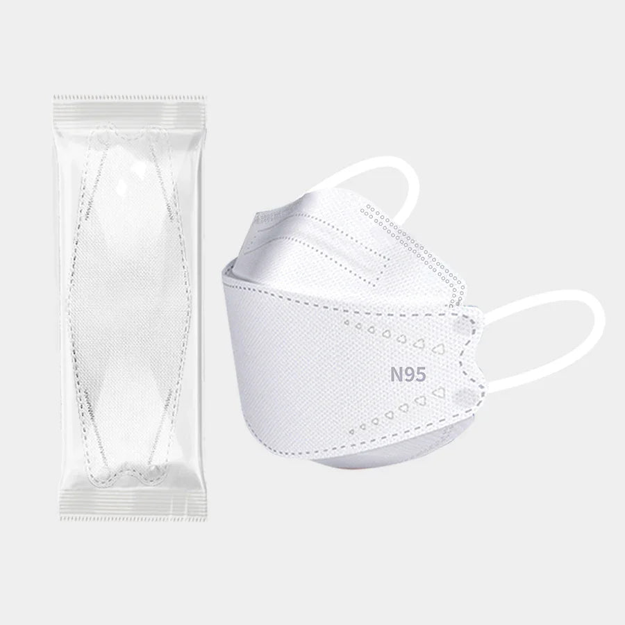 20-120PCS Disposable Fish-Shaped KN95 Face Masks – 4-Layer Protective, Breathable Mask for Men & Women