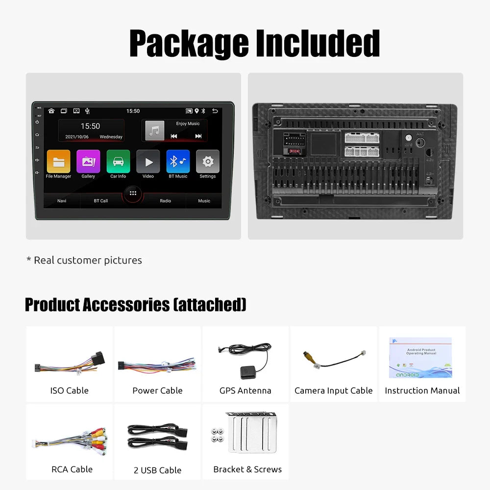 ESSGOO 2DIN Car Radio – Wireless CarPlay Android Auto GPS Navigator MP5 Player with 7"/9" Glass Touchscreen, Wi-Fi, FM & Bluetooth Car Stereo