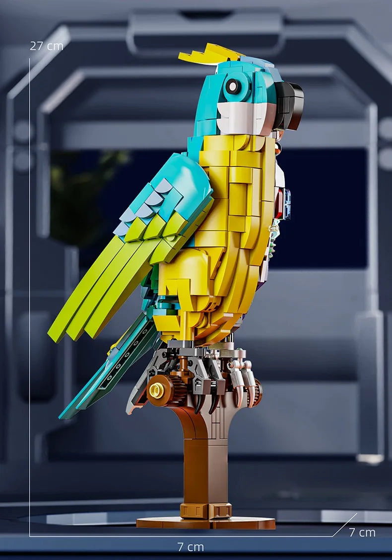 Mechanical Animal Building Blocks – T-Rex, Whale, Parrot, Devil Ray & Shark Model with Lights for Kids & Adults