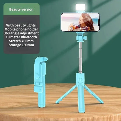 Wireless Selfie Stick & Tripod Stand with Light – Bluetooth Remote for iPhone, Mobile & TikTok Live