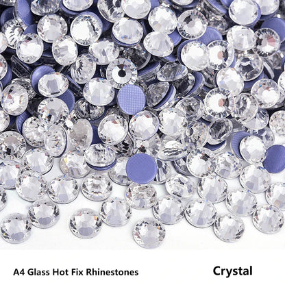 Bobohoo HotFix Crystal Rhinestones SS6-SS30 – Glitter Iron-On Strass Gems for Clothing, Dresses & DIY Crafts
