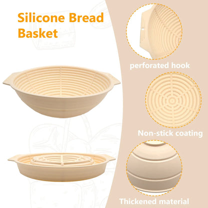 Collapsible Silicone Bread Proofing Basket – Non-Stick Fermentation Basket for Sourdough and Various Bread Baking