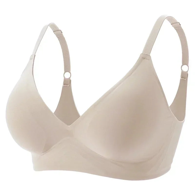 Latex Jelly Seamless Bras for Women – Wireless, Removable Padded Bralette, Comfortable One-Piece Brassiere for Sleep