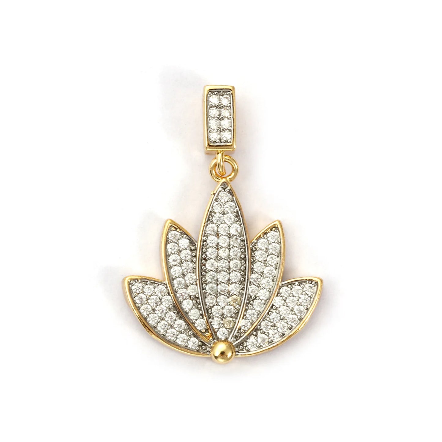 18K Gold Plated Sunflower Star Pendant – Brass Micro Pave Cubic Zirconia DIY Necklace Jewelry Making Charm