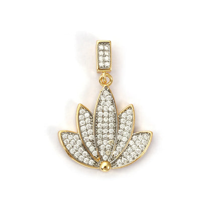 18K Gold Plated Sunflower Star Pendant – Brass Micro Pave Cubic Zirconia DIY Necklace Jewelry Making Charm