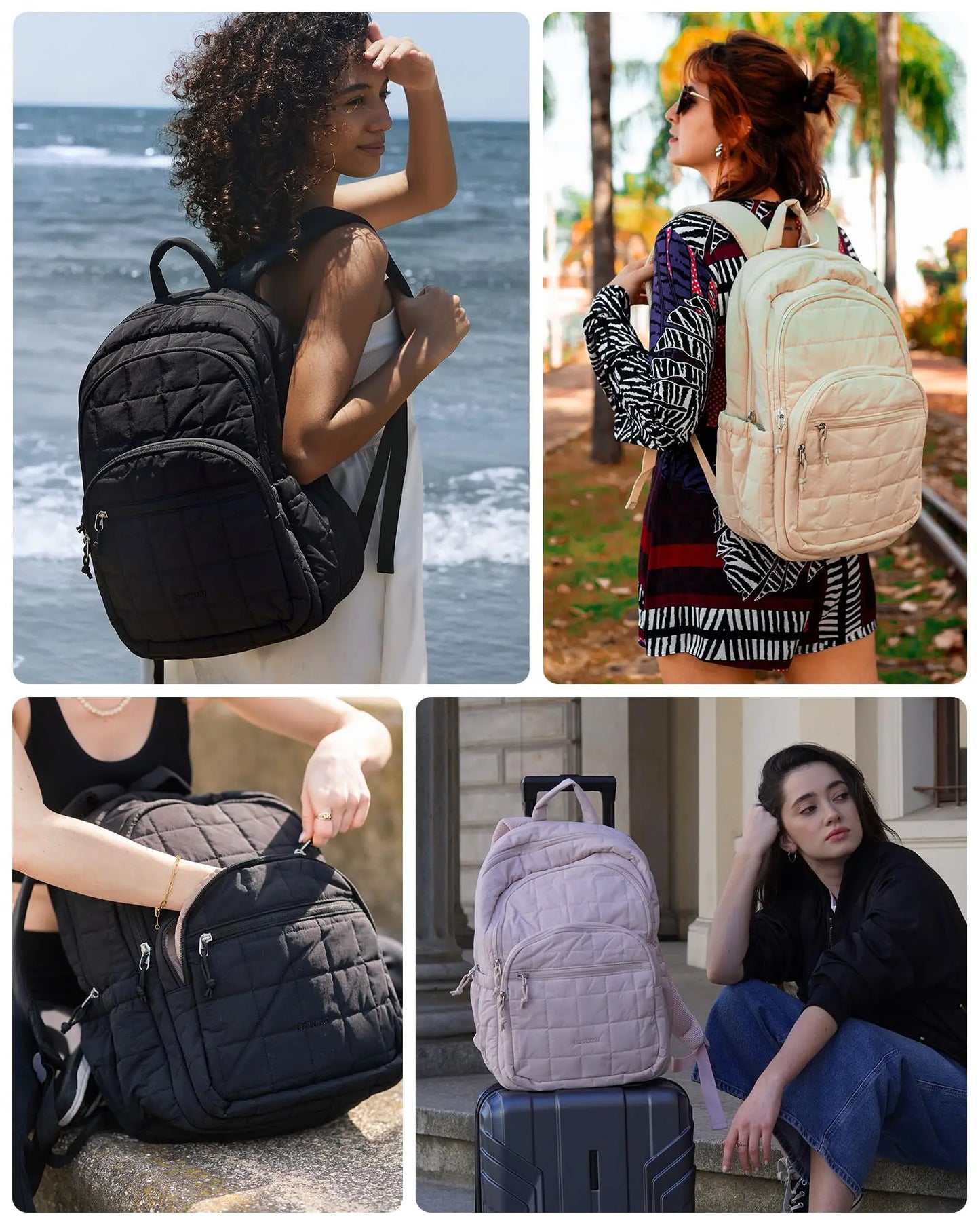 BAGSMART Women's Laptop Backpack – Water-Resistant 15.6 Inch School & College Bag for Girls, Large Mochila