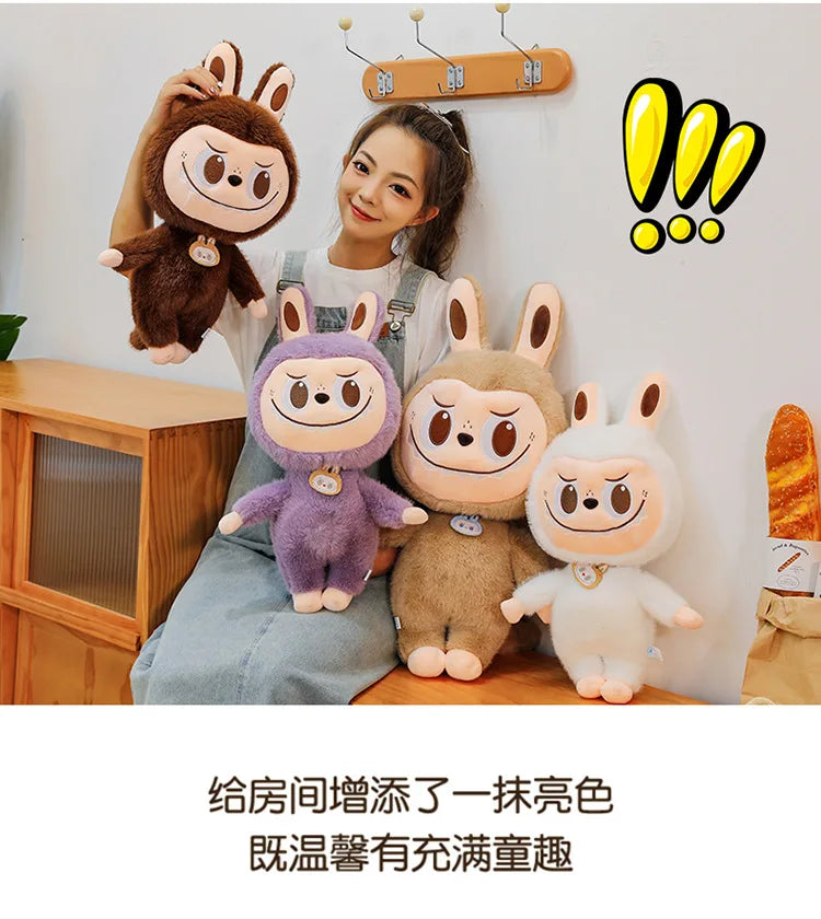 60cm Labubu Cute Rabbit Ragdoll Plush Toy – Soft Mink Fur Cartoon Pillow for Kids Christmas Gift
