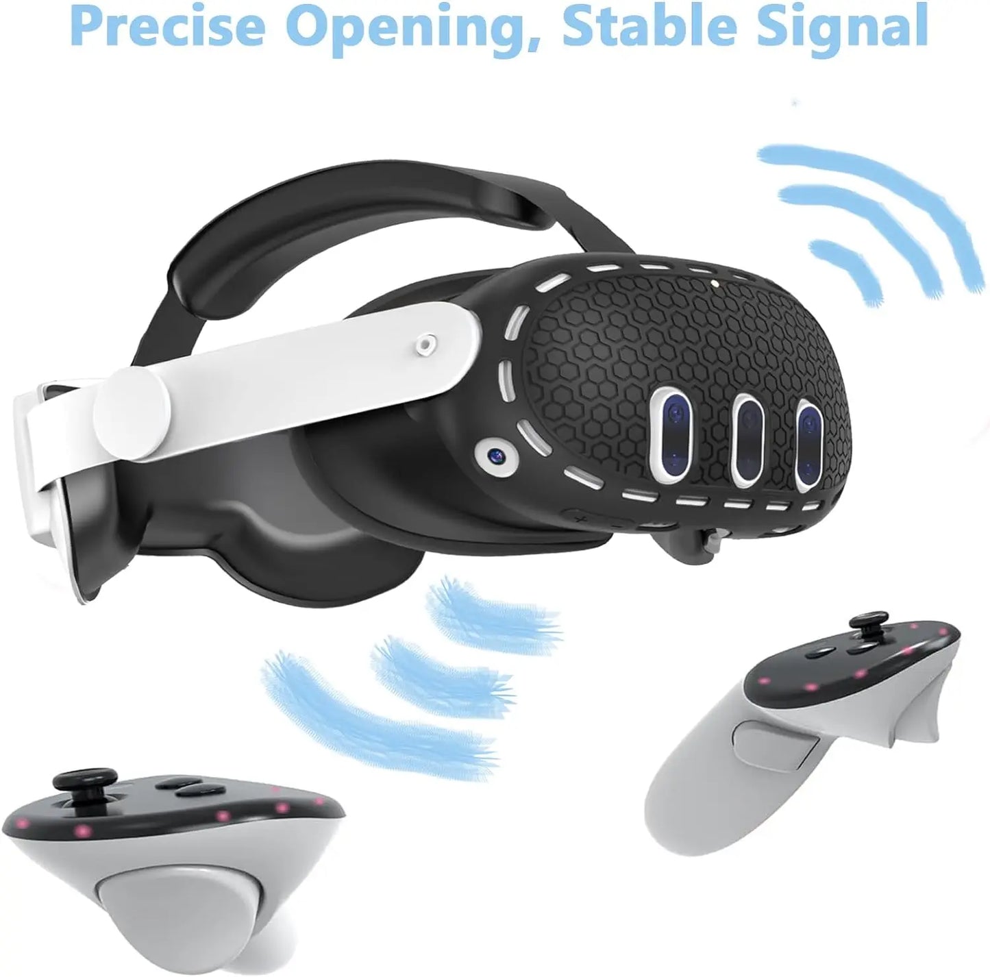 10-in-1 Soft Silicone Controller Case for Meta Quest 3/3S – Headset Grip Protector with Battery Cover, VR Accessory