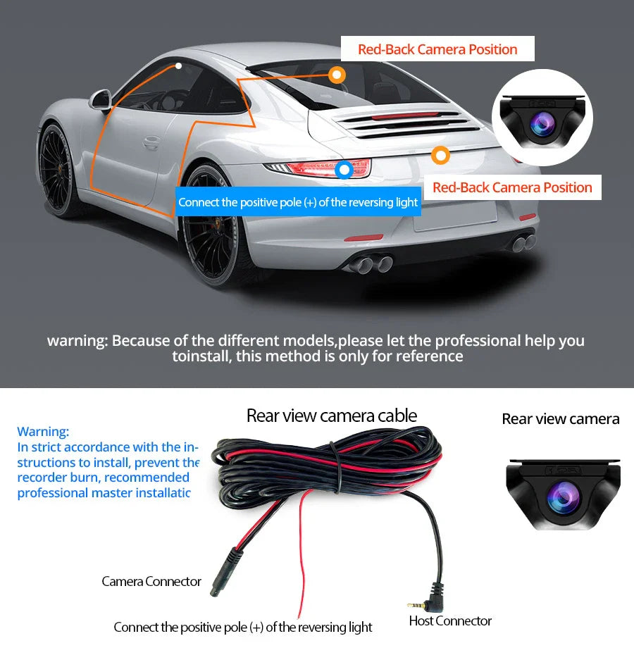 E-ACE 10'' 4G Android Dash Cam – FHD 1080P Dual Lens Rearview Mirror DVR with ADAS & Streaming