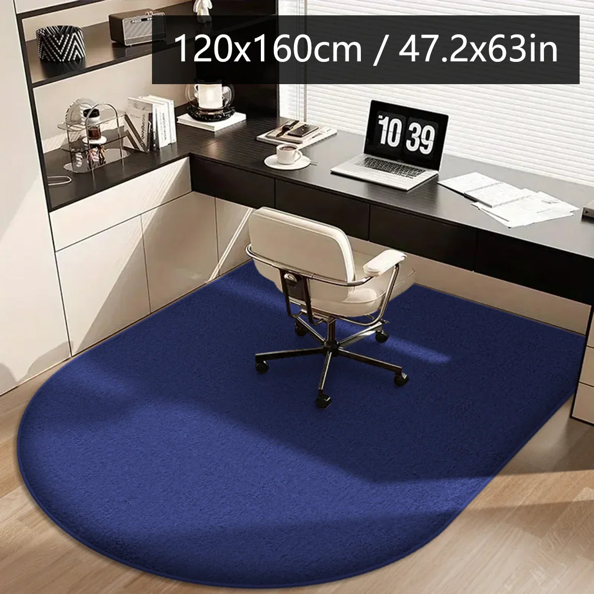 Solid Color Flannel Chair Mat – Thickened Soft Floor Carpet for Computer Desk, Swivel Chair, Study & Dressing Table Use