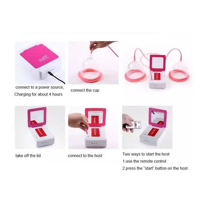 Electric Vacuum Suction Body Massage Device for Chest & Butt Lift, Breast Enhancement & Firming Cupping Therapy Pump System
