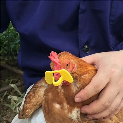 Chicken Anti-Pecking Goggles - 100-Piece Yellow Poultry Eye Protection Set