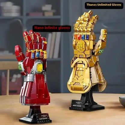 Marvel 32cm Iron Man Nano Gauntlet Building Blocks – Thanos Infinity Gloves DIY Puzzle Plastic Figure Toy