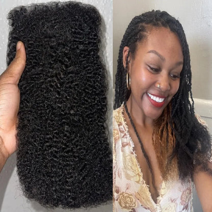Afro Kinky Bulk Human Hair – 30g/pc Natural Black Brazilian Curly Hair for Braids & Dreadlock Extensions