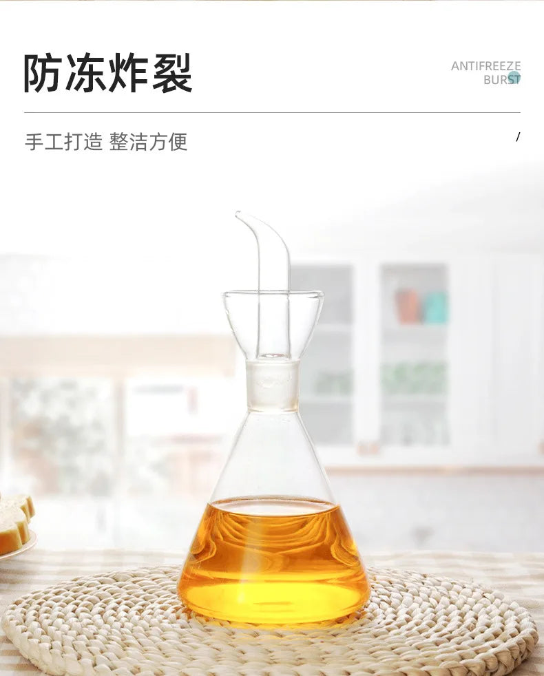 High Borosilicate Glass Oil & Vinegar Pot – Leak-Proof Kitchen Seasoning Bottle