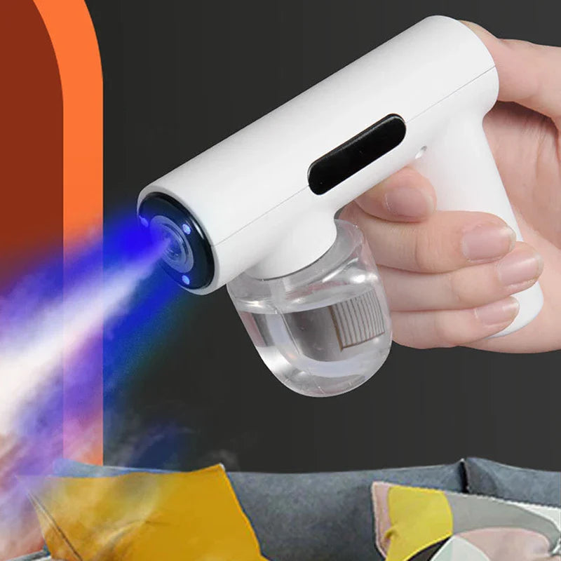 Portable Handheld Electric Disinfection Spray Gun – Rechargeable Atomized Humidifier with Blue Light