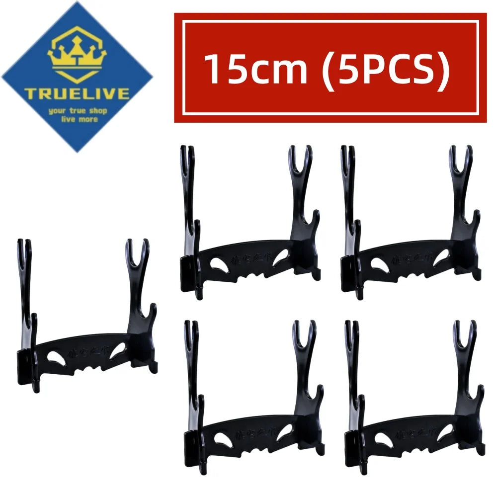 1-4 Tier Wooden Katana & Sword Display Stand Rack – Samurai Holder for Cosplay Swords, Knives & Magic Wand Storage Organizer