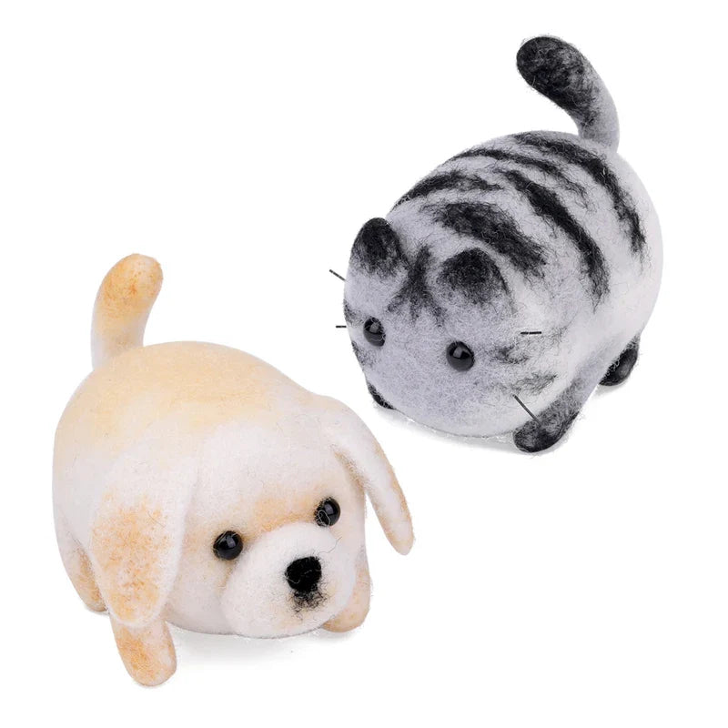 Animals DIY Needle Felting Set – Handcraft Project Kit for Beginners with Foam Mat & Tools