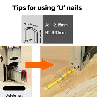 3-in-1 Heavy Duty Manual Staple Gun – Brad Nailer Upholstery & Woodworking Tool, Durable Alloy Steel Easy Use Stapler Gun
