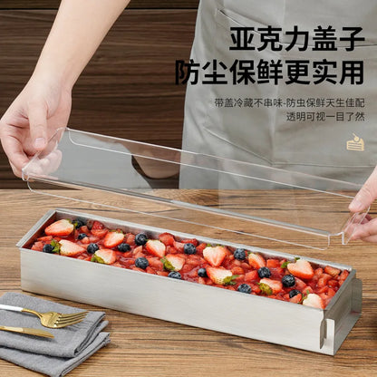 Tiramisu Removable Cake Mold Set — Stainless Steel Stand, Long Tray & Shovel Tool for Baking, Kitchen Accessories