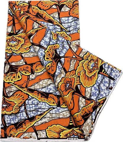 100% Cotton African Wax Print Fabric - High Quality Ankara Fabric 6 Yards