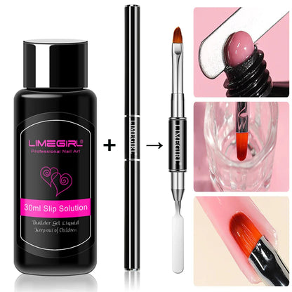 LIMEGIRL 30ml Nail Extension Gel – Glitter Soak-Off Acrylic UV Poly Gel for Quick Nail Build & Manicure