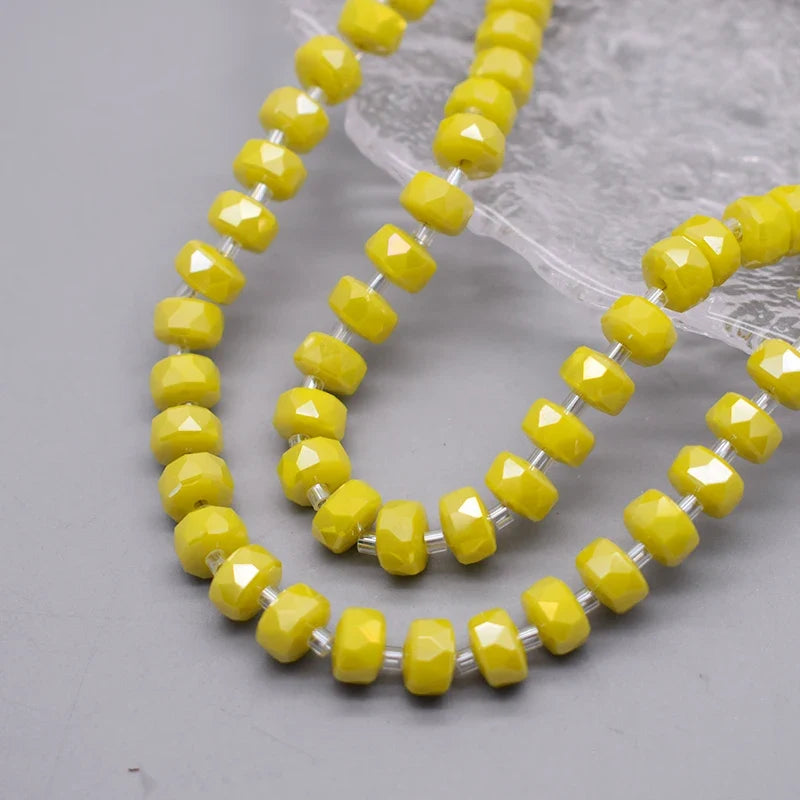 8mm Crystal Glass Beads Set - 30PCS Color Wheel Faceted Round Loose Beads for DIY Jewelry Making & Bracelets