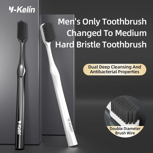 Y-Kelin Extra Hard Bristle Toothbrush Set – Small & Medium Brushes for Men, Household Oral Care