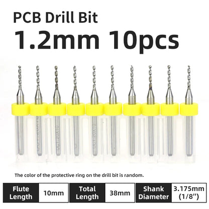 0.1–1.0mm Micro Carbide PCB Drill Bit Set – Tungsten Steel Bits for CNC, Wood & Circuit Board Precision Drilling