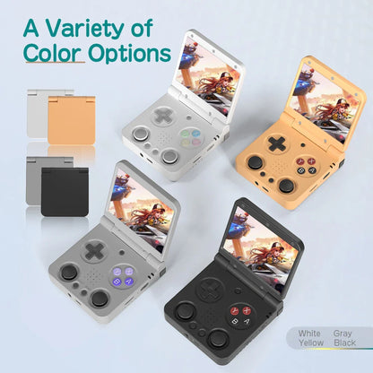 MIYOO Flip V2 Handheld Retro Game Console – 3.5'' IPS Screen, Compact & Portable Gaming Device for Travel or Gifts