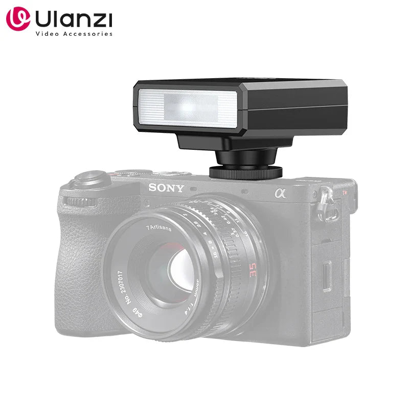 Ulanzi F12 Mini Camera Flash – GN12 5600K Speedlite with Hot Shoe Mount for Sony, Canon, Nikon, Panasonic, Olympus DSLR Cameras