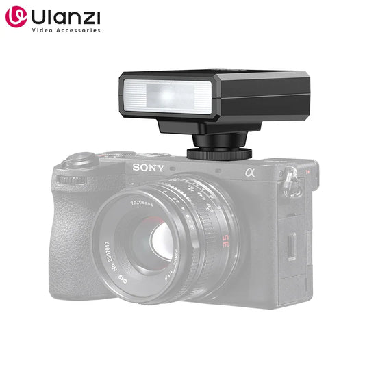 Ulanzi F12 Mini Camera Flash – GN12 5600K Speedlite with Hot Shoe Mount for Sony, Canon, Nikon, Panasonic, Olympus DSLR Cameras
