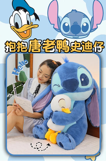 Disney Stitch Plush Doll - Lilo and Stitch Cute Duck Version, Kawaii Stuffed Toy for Christmas and Birthday Gifts