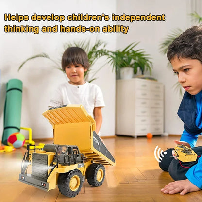 4WD RC Excavator Alloy Dump Truck Bulldozer | Remote Control Construction Vehicle Toy for Kids