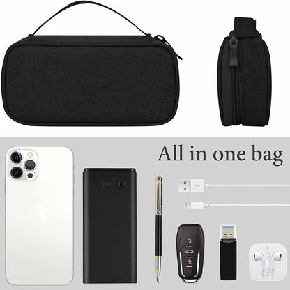 Portable Travel Cable Organizer Bag – Multifunctional Zipper Case for USB Gadgets, Chargers & Accessories