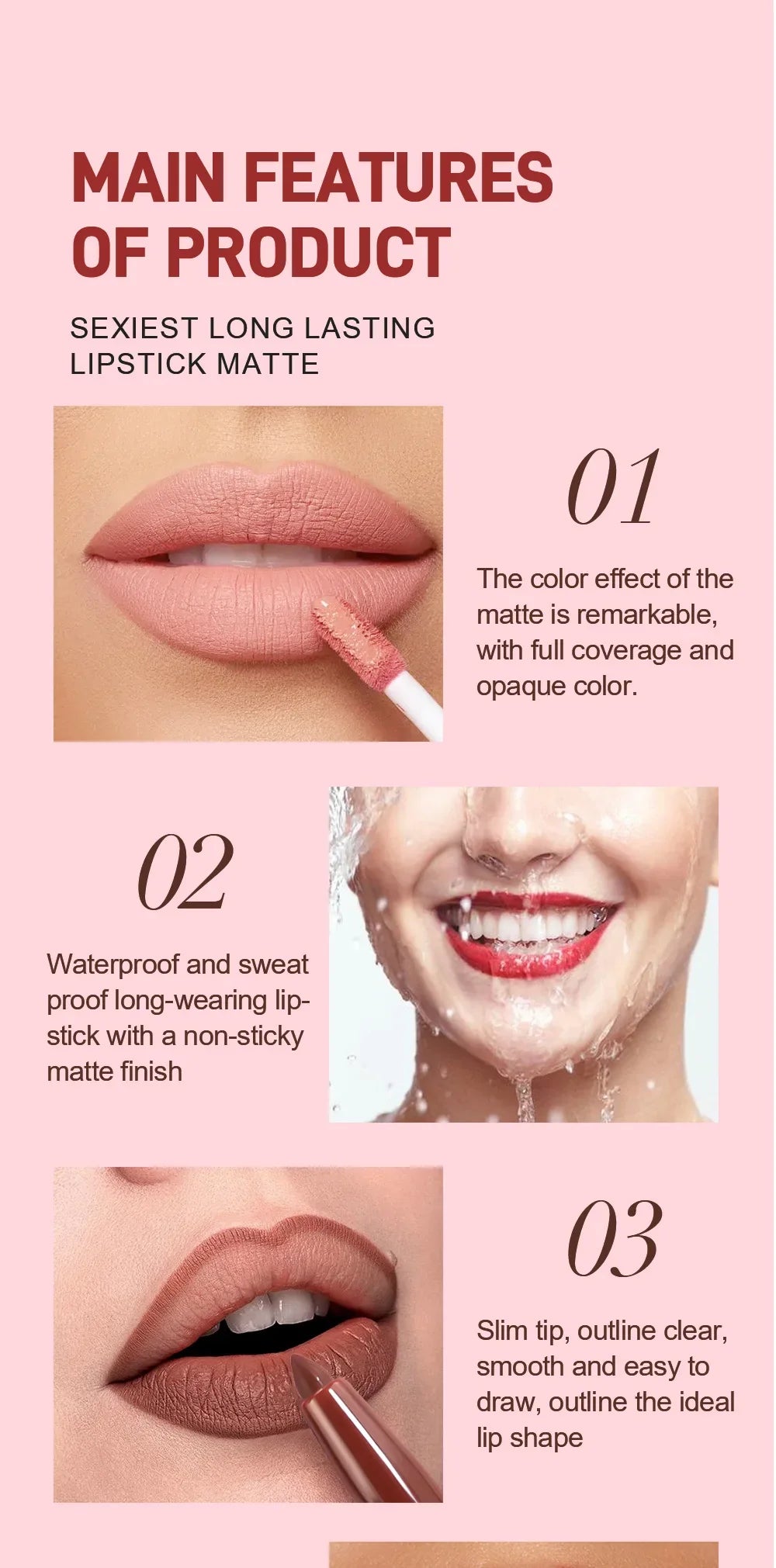 Fit Colors 13pcs Matte Lip Liner Pencil Set – Waterproof, Non-Stick, Long-Lasting Lip Pencil with Case and Hook