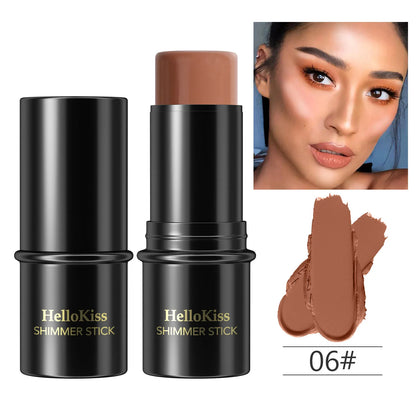 Highlighting & Bronzer Stick - Face Brightening Blusher, Rouge Concealer Pen, Long-Lasting Corrector & Nose Contouring Cosmetics