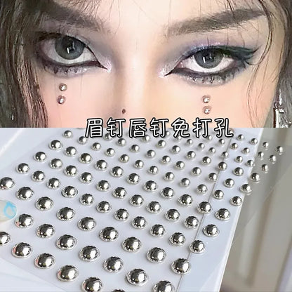 180PCS Non-Piercing Body Jewelry Stickers – Waterproof Self-Adhesive Fake Lip, Nose, Eyebrow & Belly Button Nails