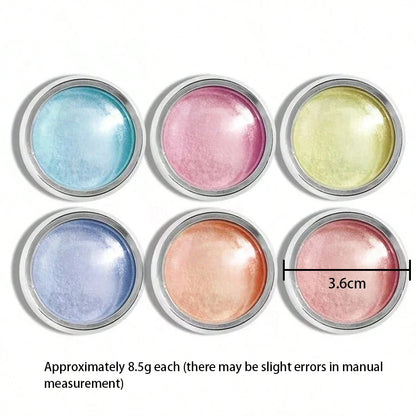 6pcs Shimmering Aurora Nail Powder – Multichrome Metallic Mirror Effect Chameleon Gel Polish