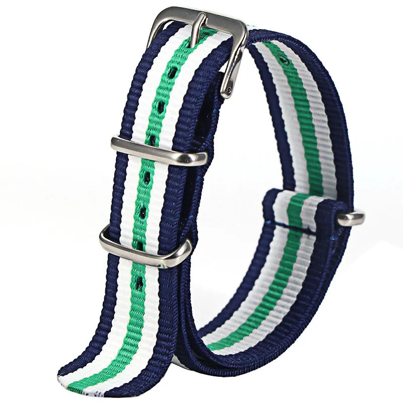 Nylon Watch Strap 16mm 18mm 20mm 22mm — Waterproof Army Sport Watch Band Replacement Belt
