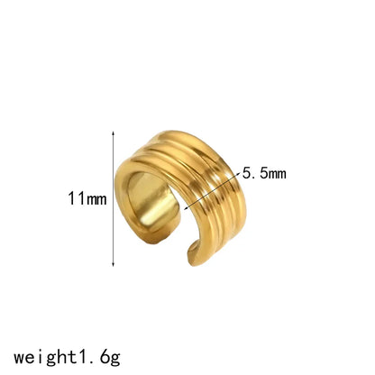 18K Gold Stainless Steel Multilayer Ear Clip – Waterproof Fashionable Women’s Jewelry Gift
