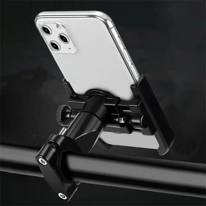 Aluminum Alloy Motorcycle & Bicycle Phone Holder — GPS Mounting Clip & Handlebar Bracket