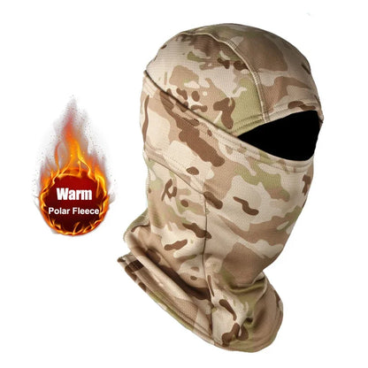 Winter Fleece Camouflage Balaclava – Warm Full Face Mask for Skiing, Cycling & Motorcycling, Cold-Proof Helmet Lining