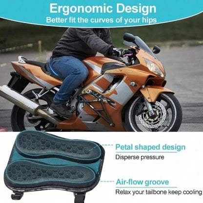 3D Honeycomb Gel Motorcycle Seat Cushion — Universal Breathable, Anti-Slip, Shock-Absorbing Pad for Harley, Honda, Yamaha