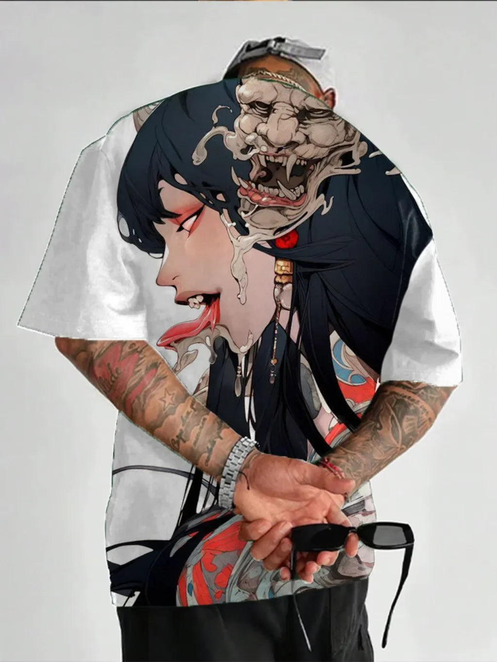 Anime Girl 3D Print T-Shirt - Casual Loose Short Sleeve Streetwear for Men