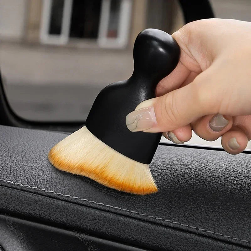 Car Interior Cleaning Brush – Soft Auto Center Console & Air Outlet Brush with Shell, Crevice Dust Removal Detail Brush
